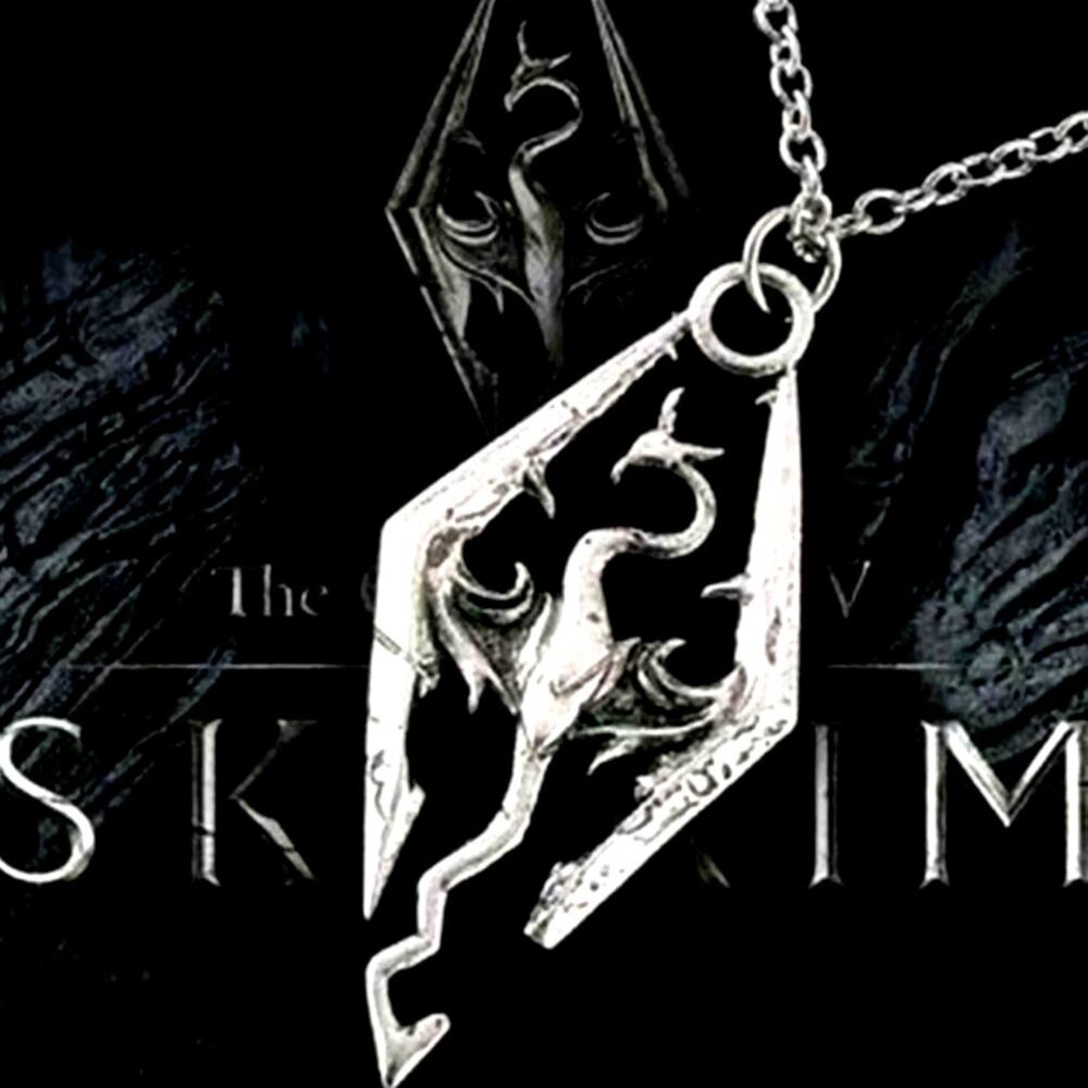 Skyrim Necklace Elder Scrolls Imperial Dragon Symbol Christmas Birthday Gift NEW